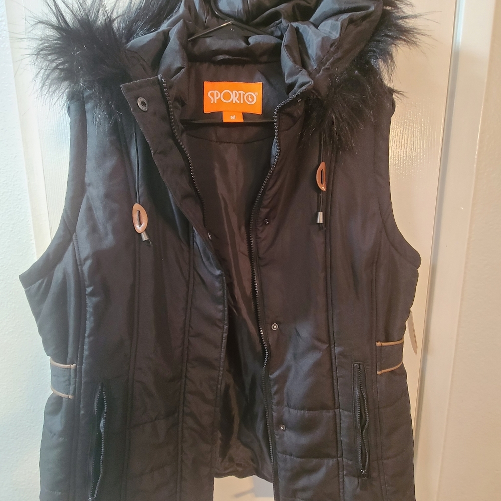 Sporto Black Women's Hooded Vest